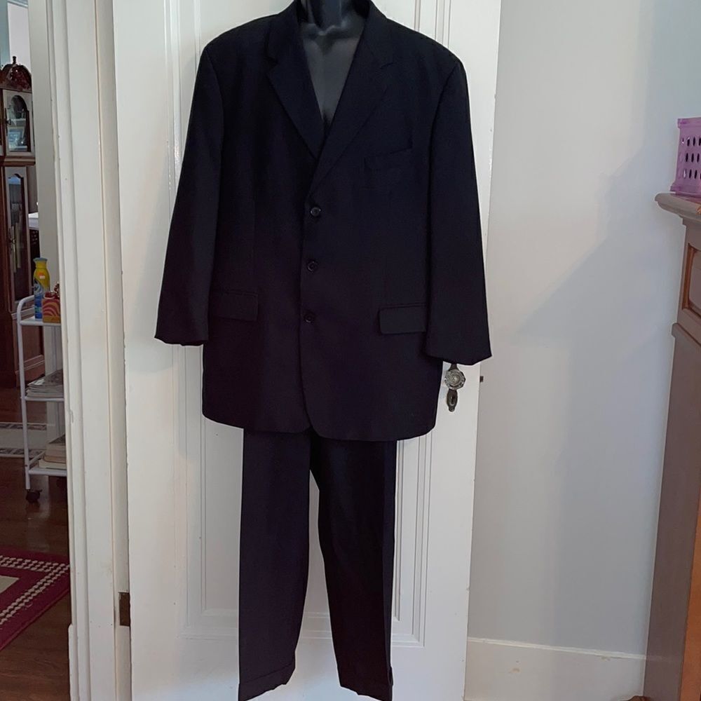 Vintage 1998 Peerless Man black wool suit from The Shirt Shop Tuscaloosa, AL